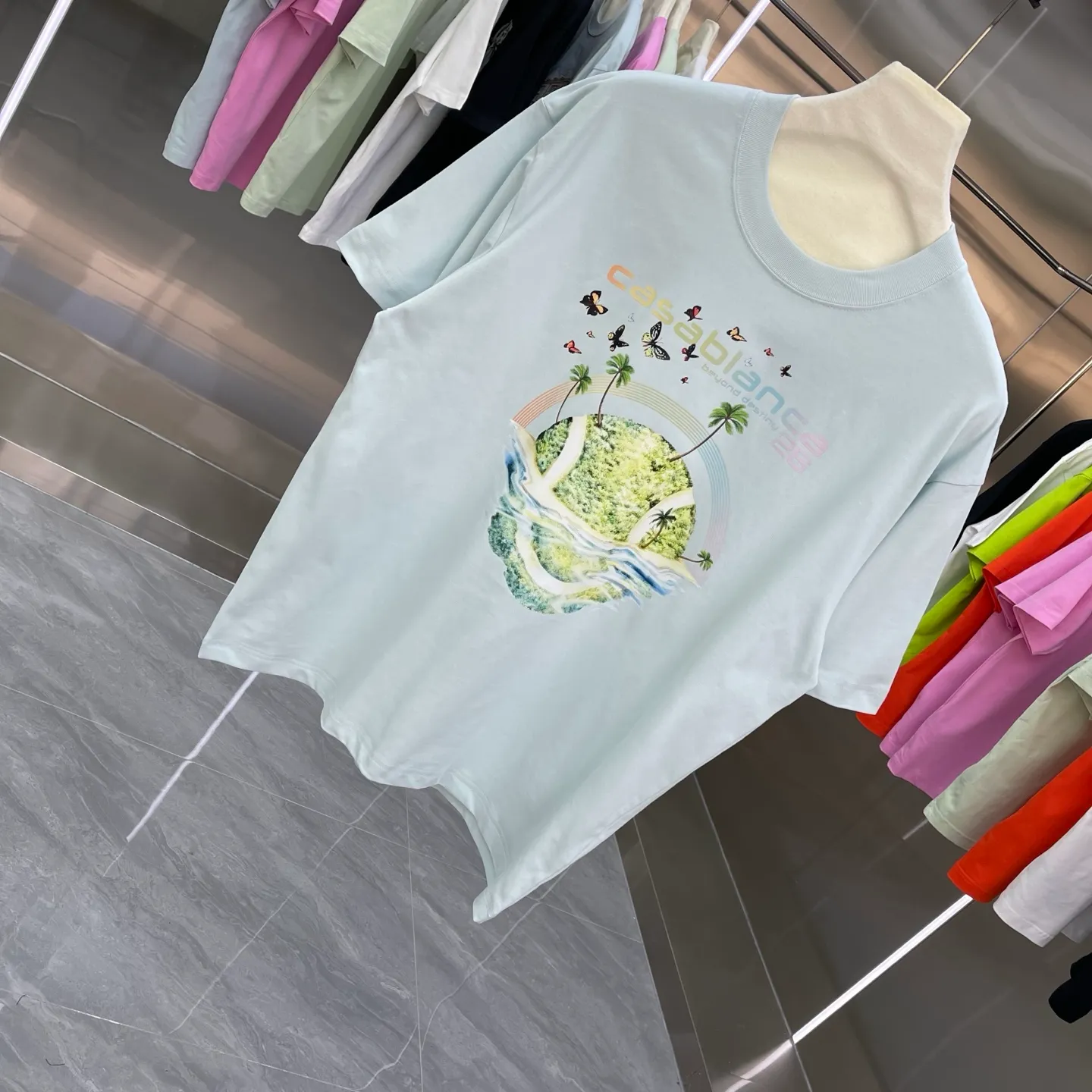 New Arrival Casablanca Classic Series T ～ ， ， 。 ， Classic ， In Stock ！ ：White Black Light Blue Orange 5 ） Size：S M L XL XXL